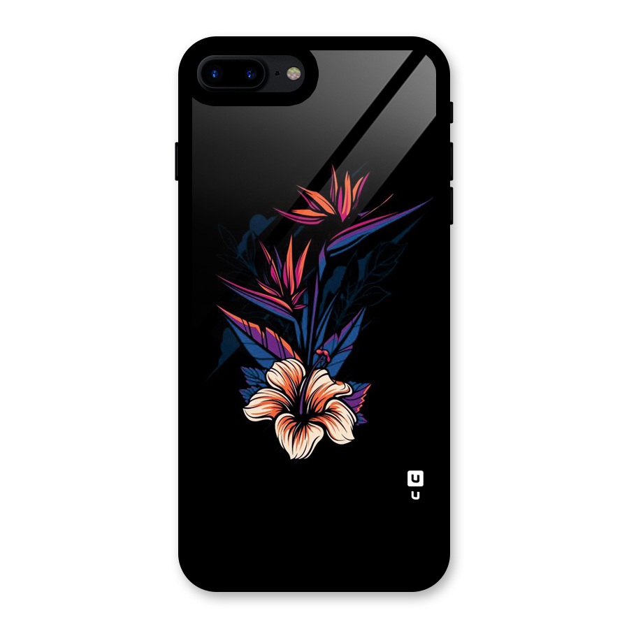 Single Painted Flower Glass Back Case for iPhone 7 Plus