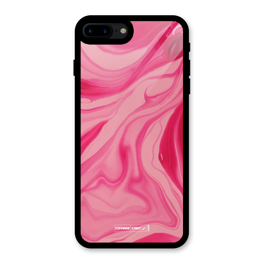 Sizzling Pink Marble Texture Glass Back Case for iPhone 7 Plus