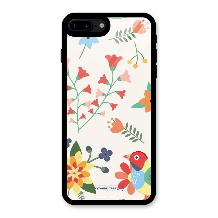 Spring Flowers Glass Back Case for iPhone 7 Plus