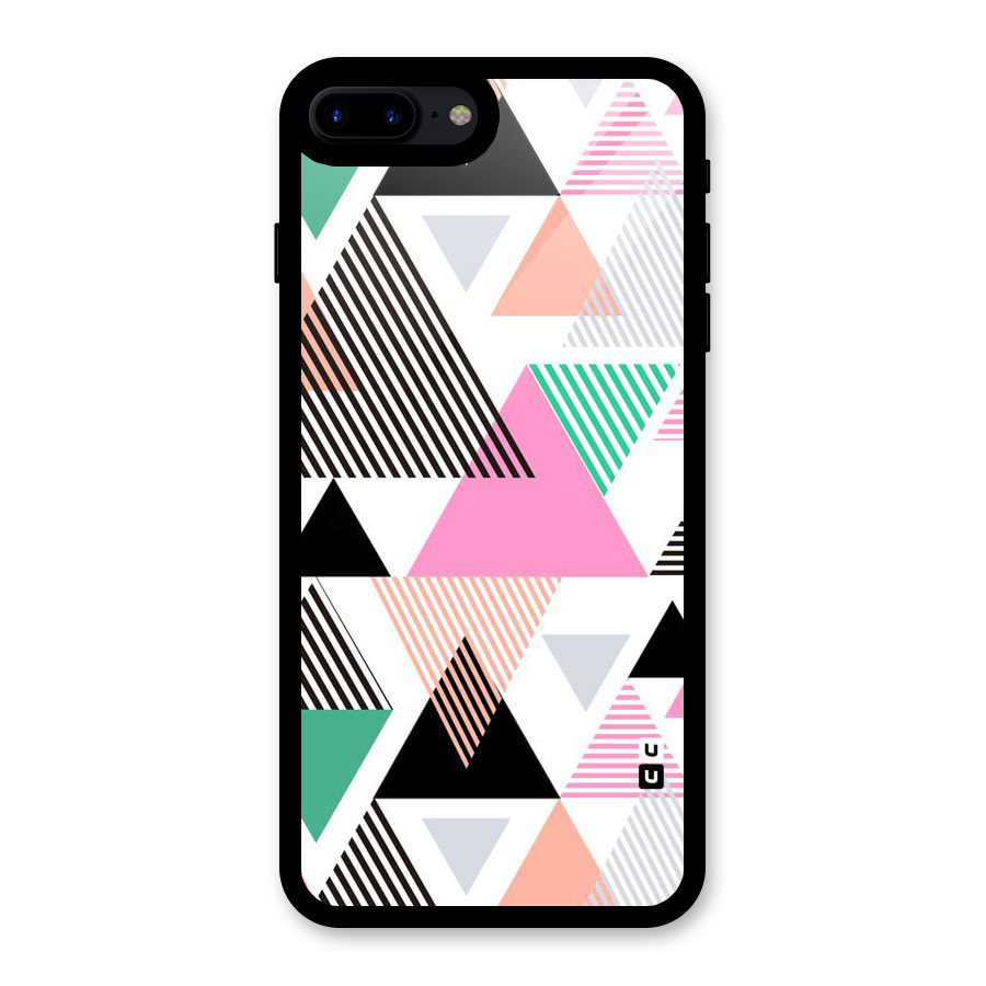 Stripes Abstract Colors Glass Back Case for iPhone 7 Plus