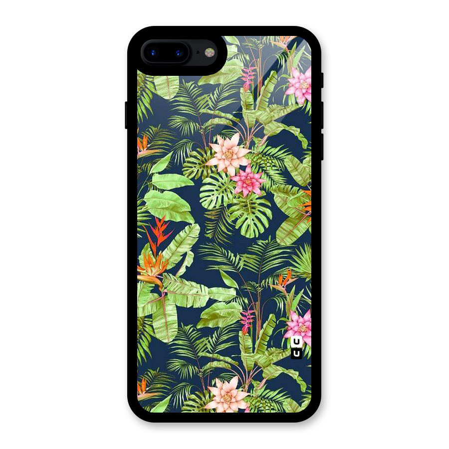 Tiny Flower Leaves Glass Back Case for iPhone 7 Plus