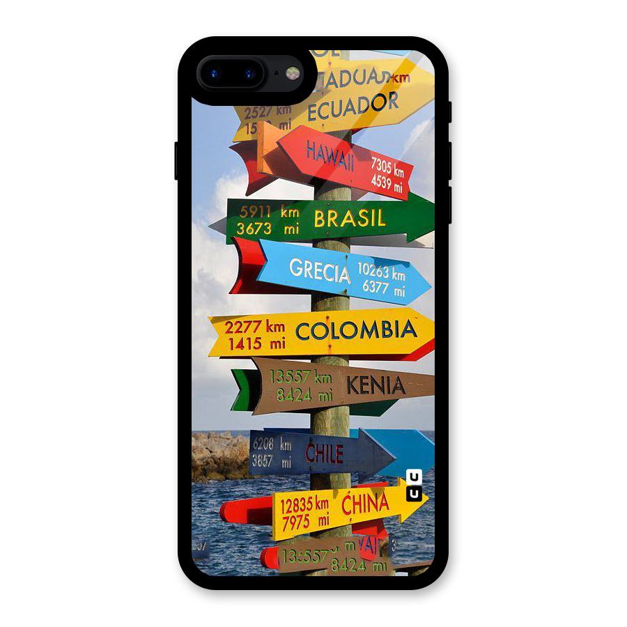 Travel Directions Glass Back Case for iPhone 7 Plus