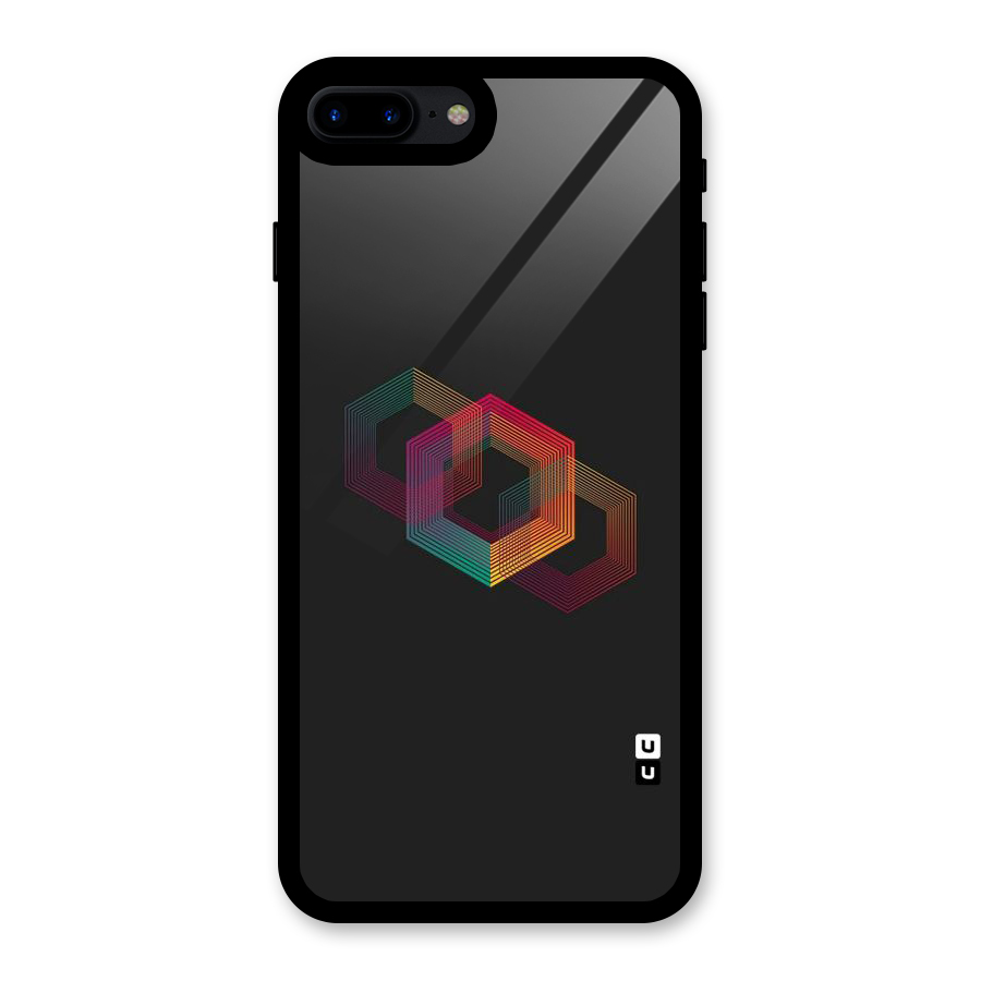 Tri-hexa Colours Glass Back Case for iPhone 7 Plus