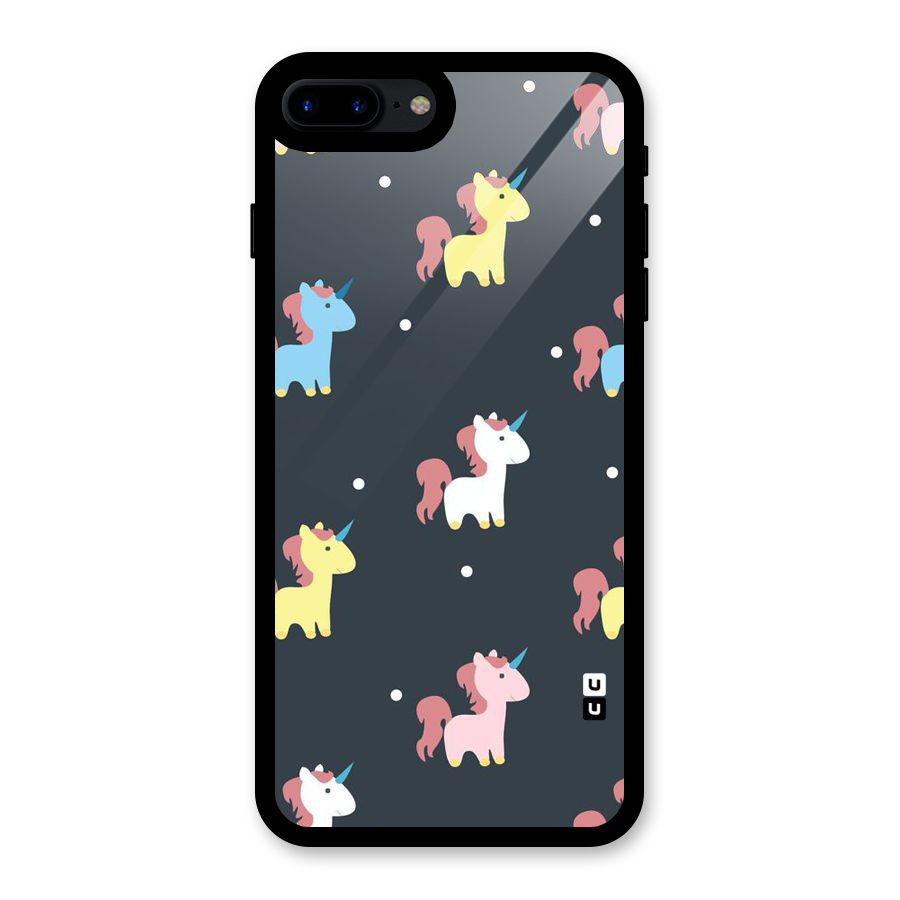 Unicorn Pattern Glass Back Case for iPhone 7 Plus