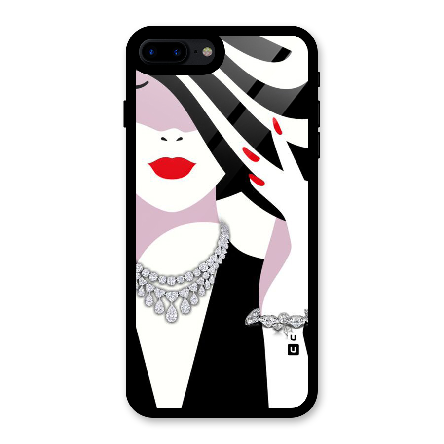 Women Beauty Glass Back Case for iPhone 7 Plus
