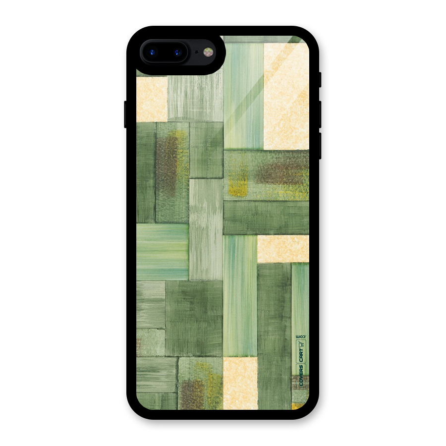 Wooden Green Texture Glass Back Case for iPhone 7 Plus