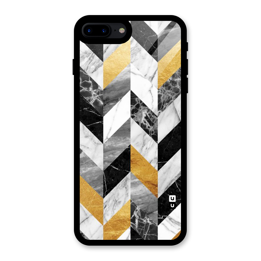 Yellow Grey Marble Glass Back Case for iPhone 7 Plus