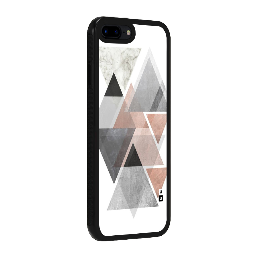 Abstract Diamond Pink Design Glass Back Case for iPhone 7 Plus