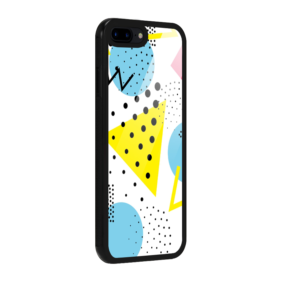 Abstract Geometry Glass Back Case for iPhone 7 Plus
