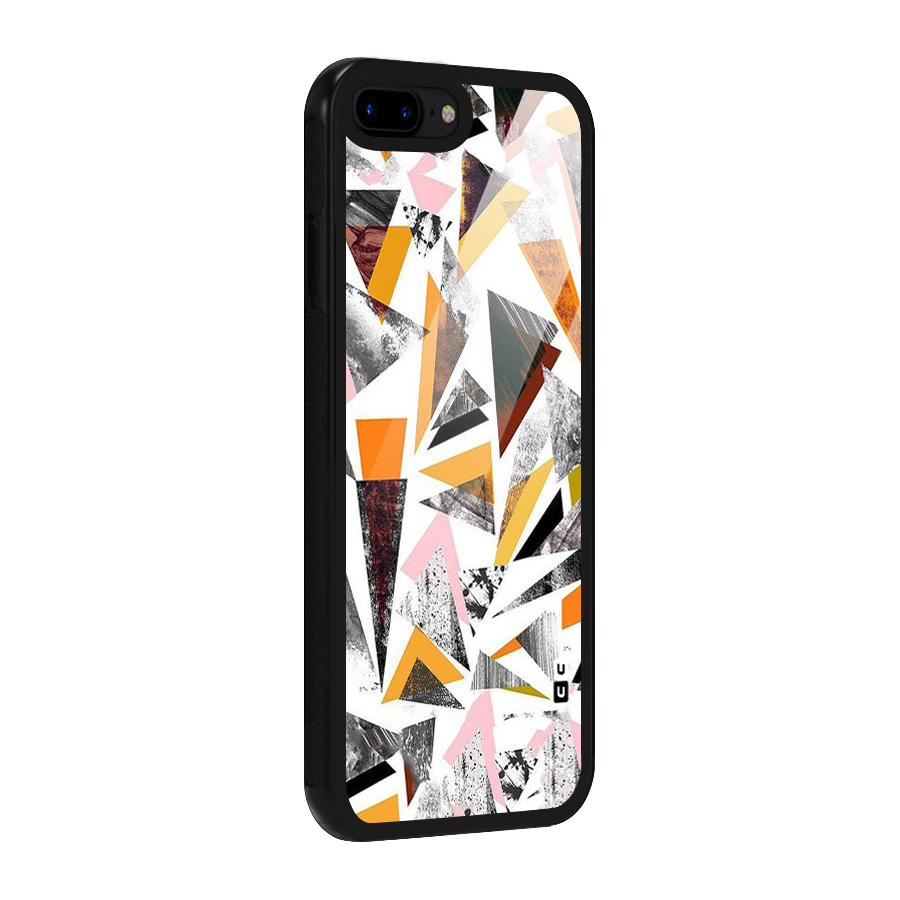 Abstract Sketchy Triangles Glass Back Case for iPhone 7 Plus