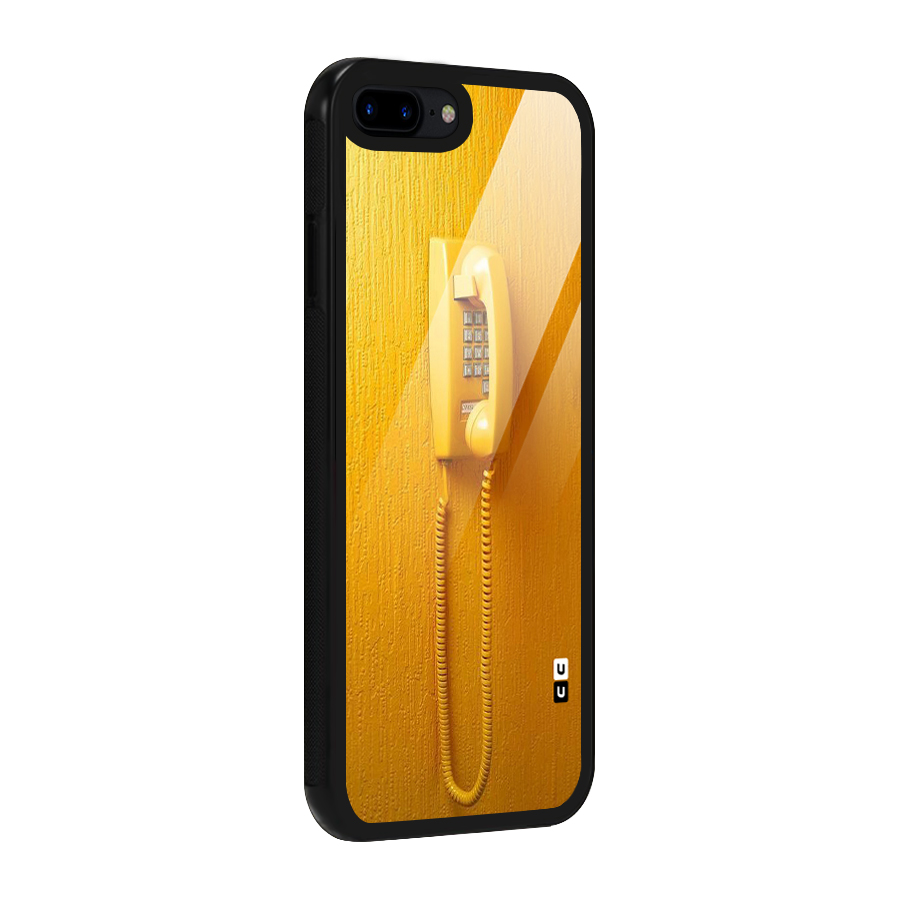 Aesthetic Yellow Telephone Glass Back Case for iPhone 7 Plus