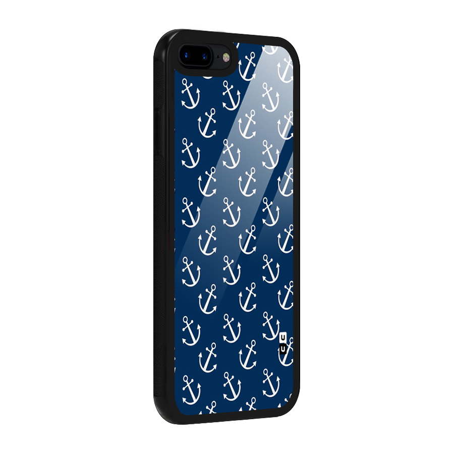 Anchor Zig Pattern Glass Back Case for iPhone 7 Plus