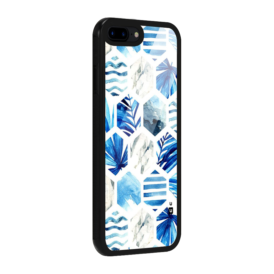 Beach Vibes Pentagon Design Glass Back Case for iPhone 7 Plus