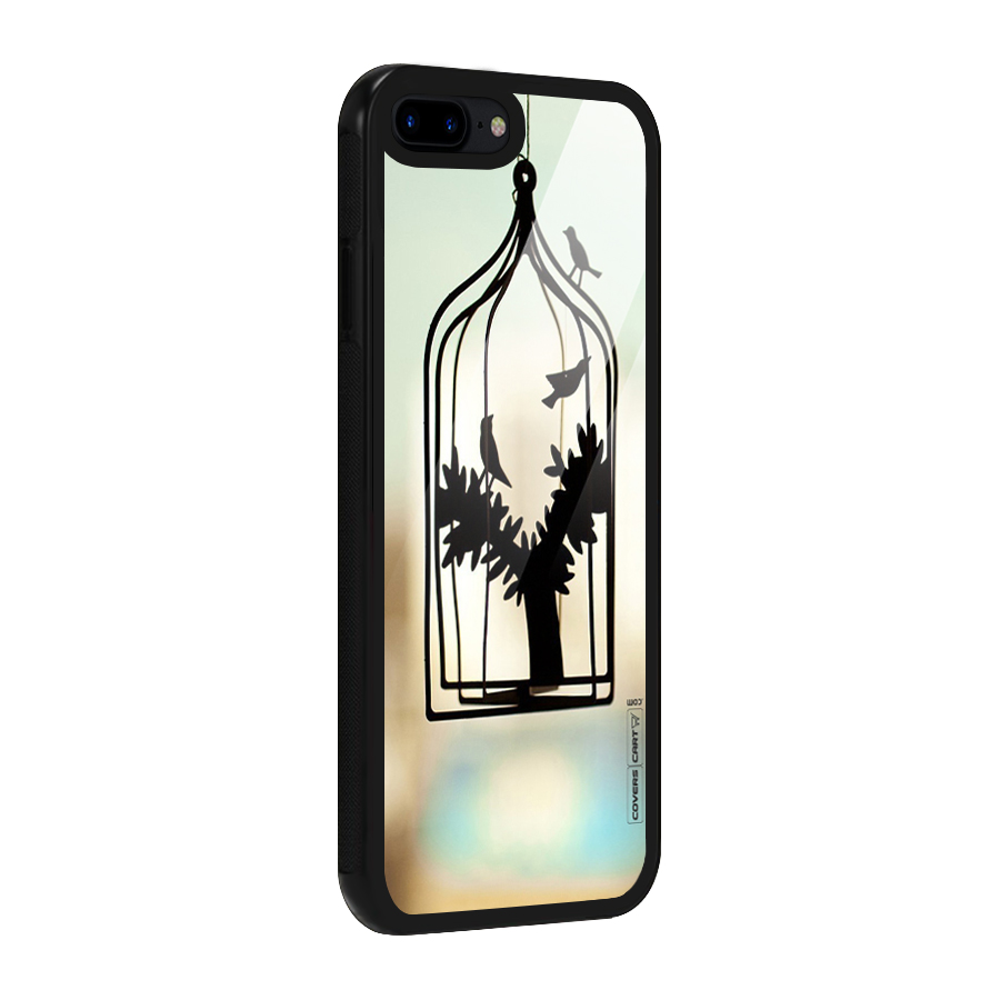 Beautiful Pegion Cage Glass Back Case for iPhone 7 Plus