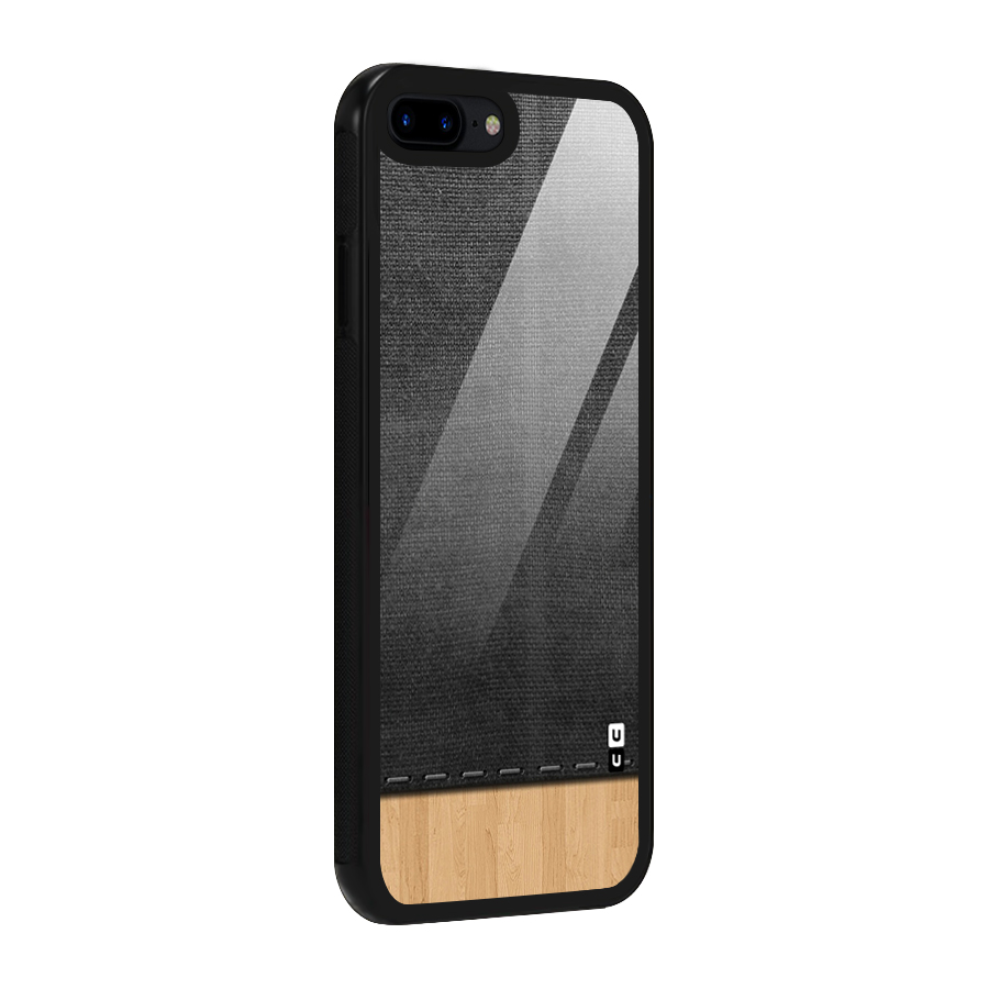 Bicolor Wood Texture Glass Back Case for iPhone 7 Plus