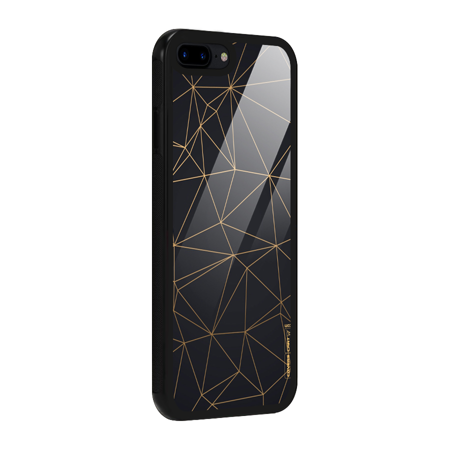 Black Golden Lines Glass Back Case for iPhone 7 Plus
