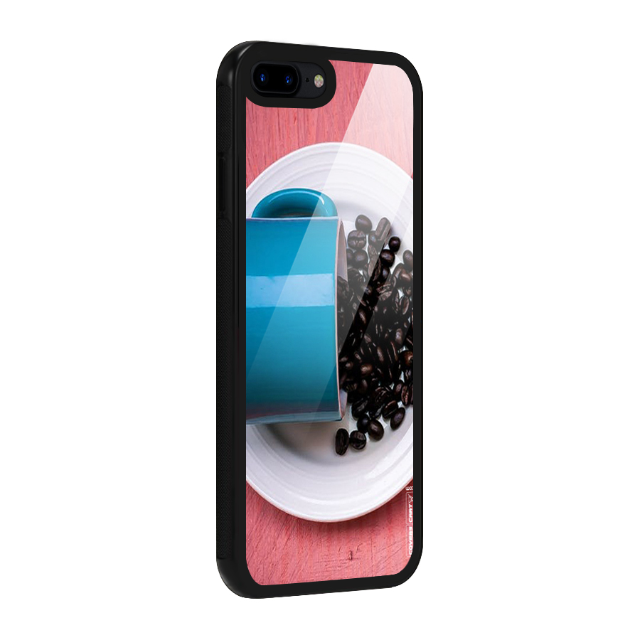 Blue Mug And Beans Glass Back Case for iPhone 7 Plus