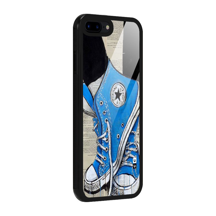 Blue Shoes Glass Back Case for iPhone 7 Plus