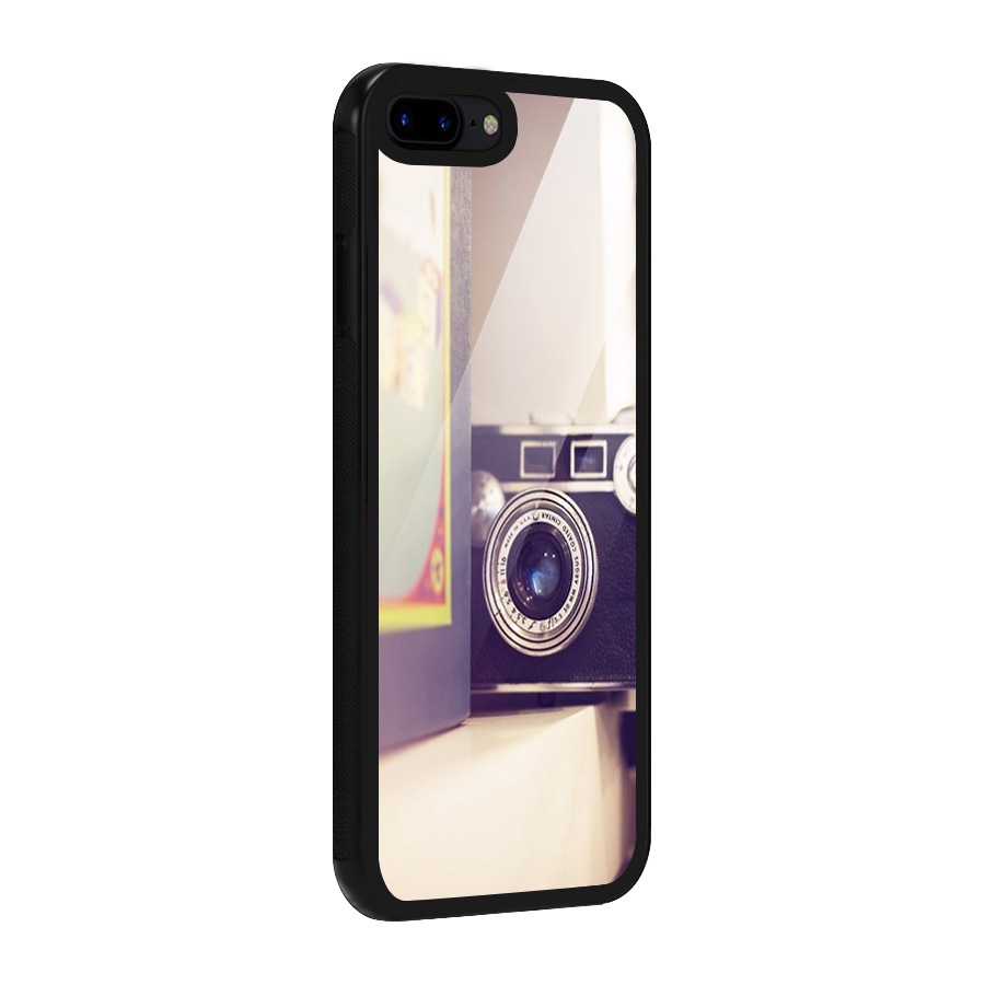 Camera Vintage Pastel Glass Back Case for iPhone 7 Plus