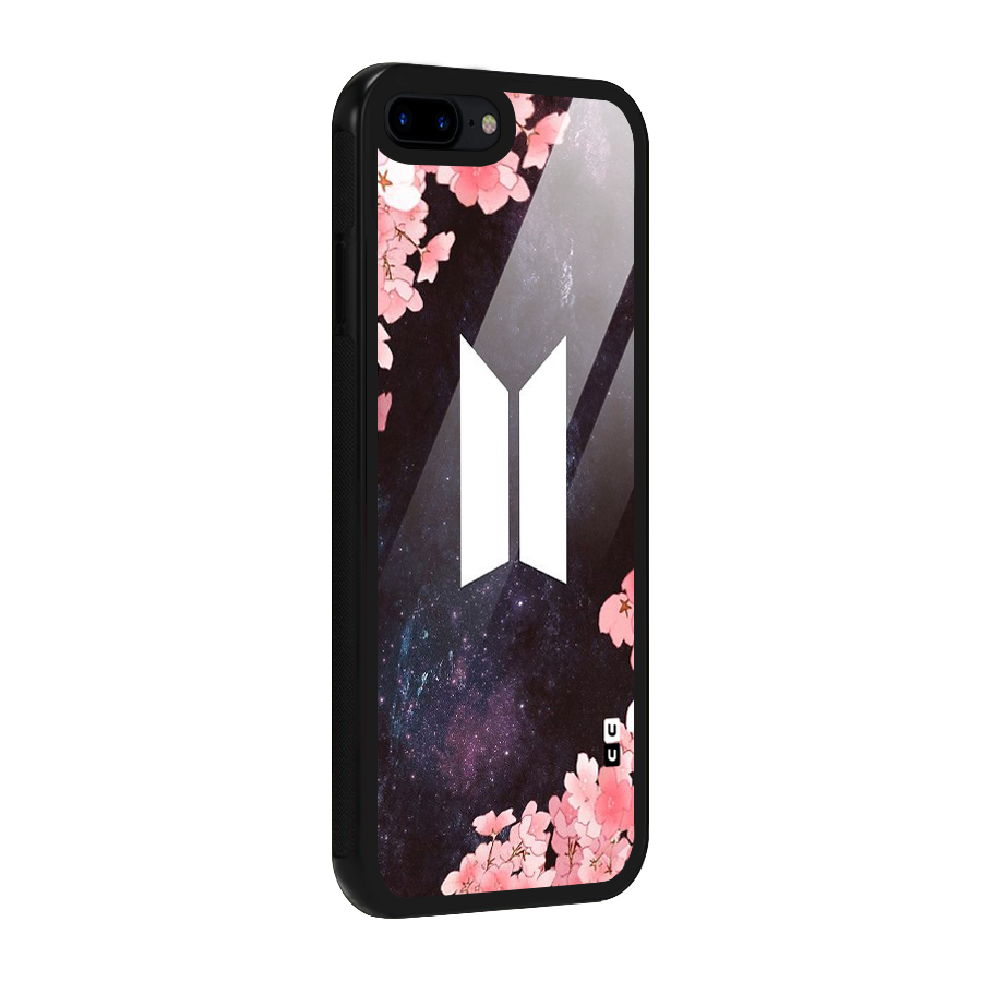 Cherry Blossom Pause Design Glass Back Case for iPhone 7 Plus