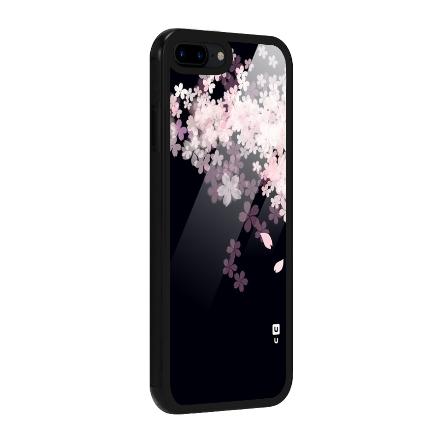 Cherry Flowers Pink Glass Back Case for iPhone 7 Plus