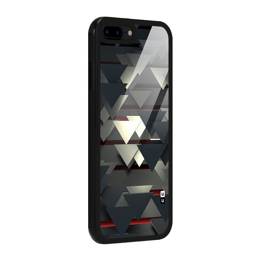 Classic Triangles Design Glass Back Case for iPhone 7 Plus