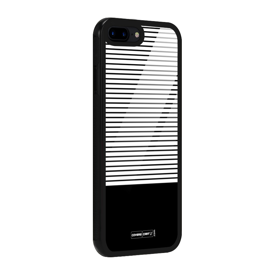 Classy Black Stripes Glass Back Case for iPhone 7 Plus