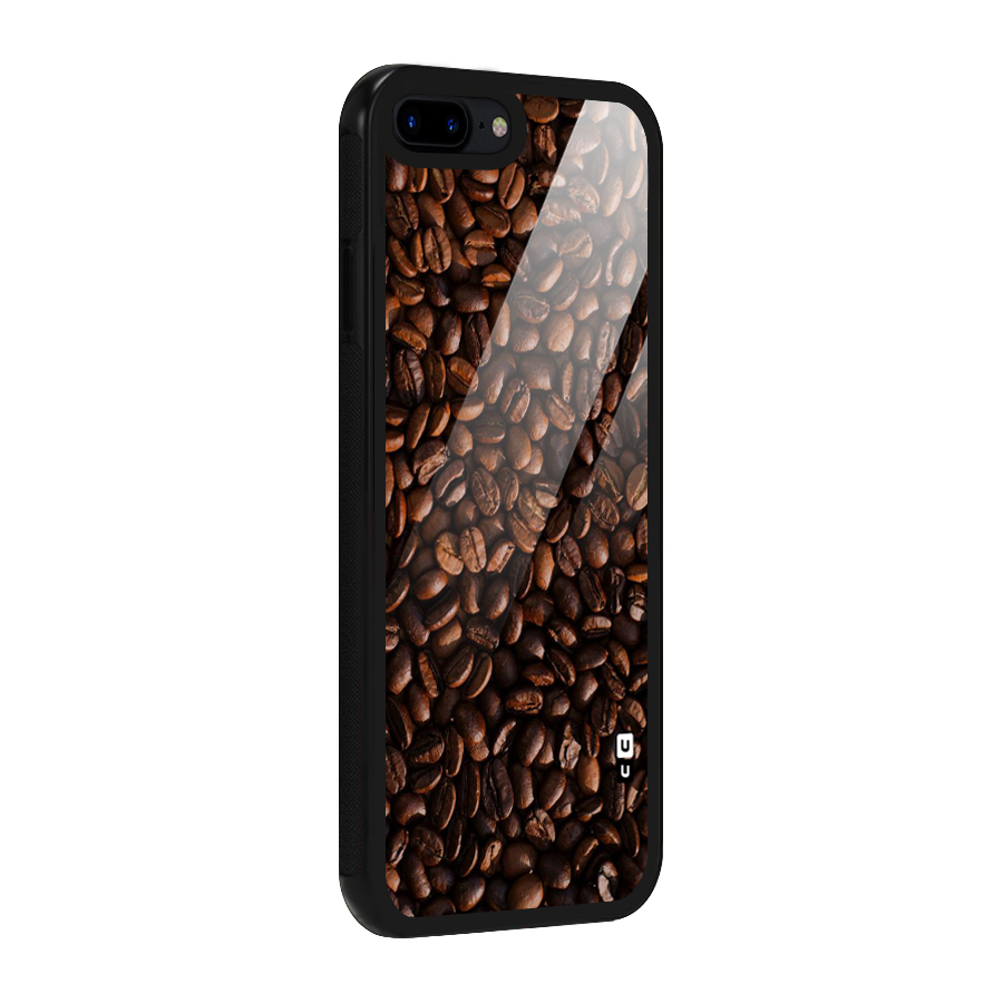 Coffee Beans Scattered Glass Back Case for iPhone 7 Plus