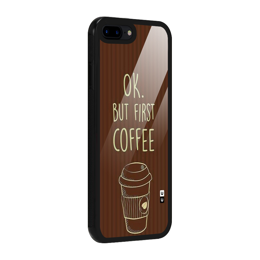 Coffee Stripes Glass Back Case for iPhone 7 Plus