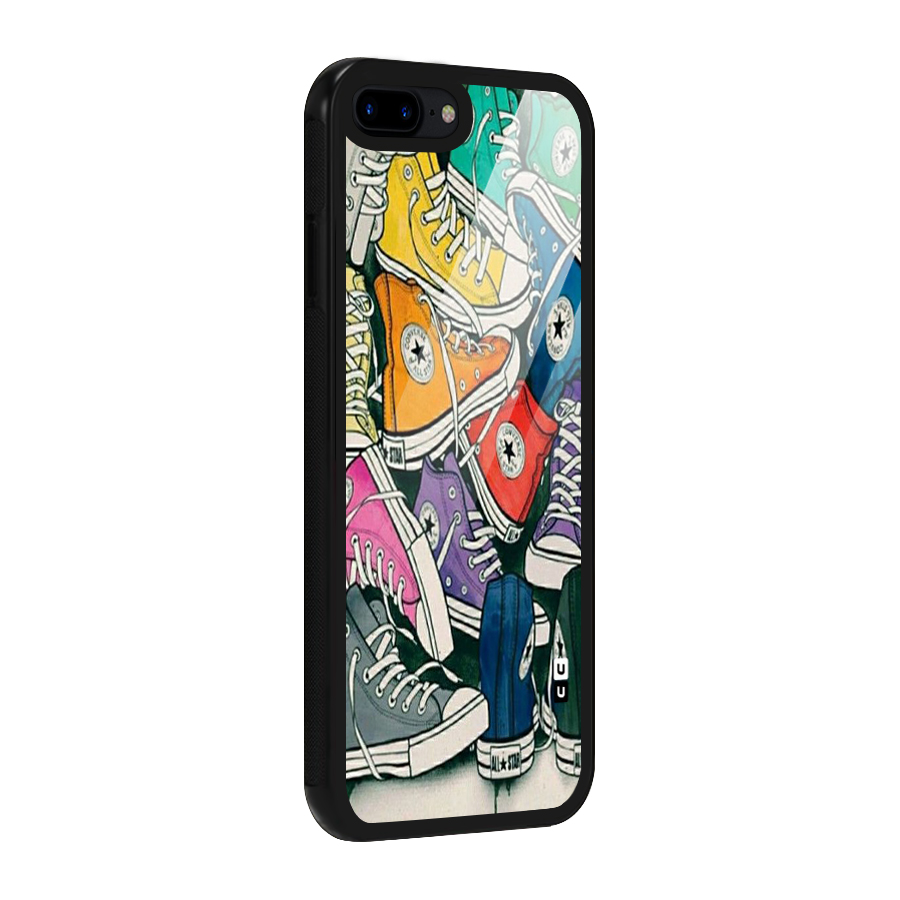 Colorful Shoes Glass Back Case for iPhone 7 Plus