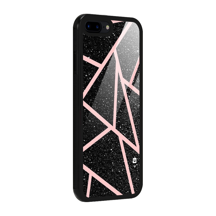Concrete Black Pink Stripes Glass Back Case for iPhone 7 Plus