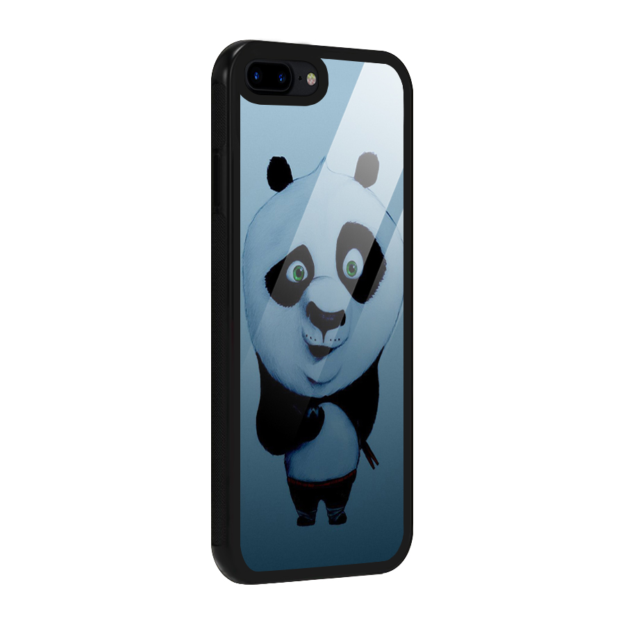 Confused Cute Panda Glass Back Case for iPhone 7 Plus