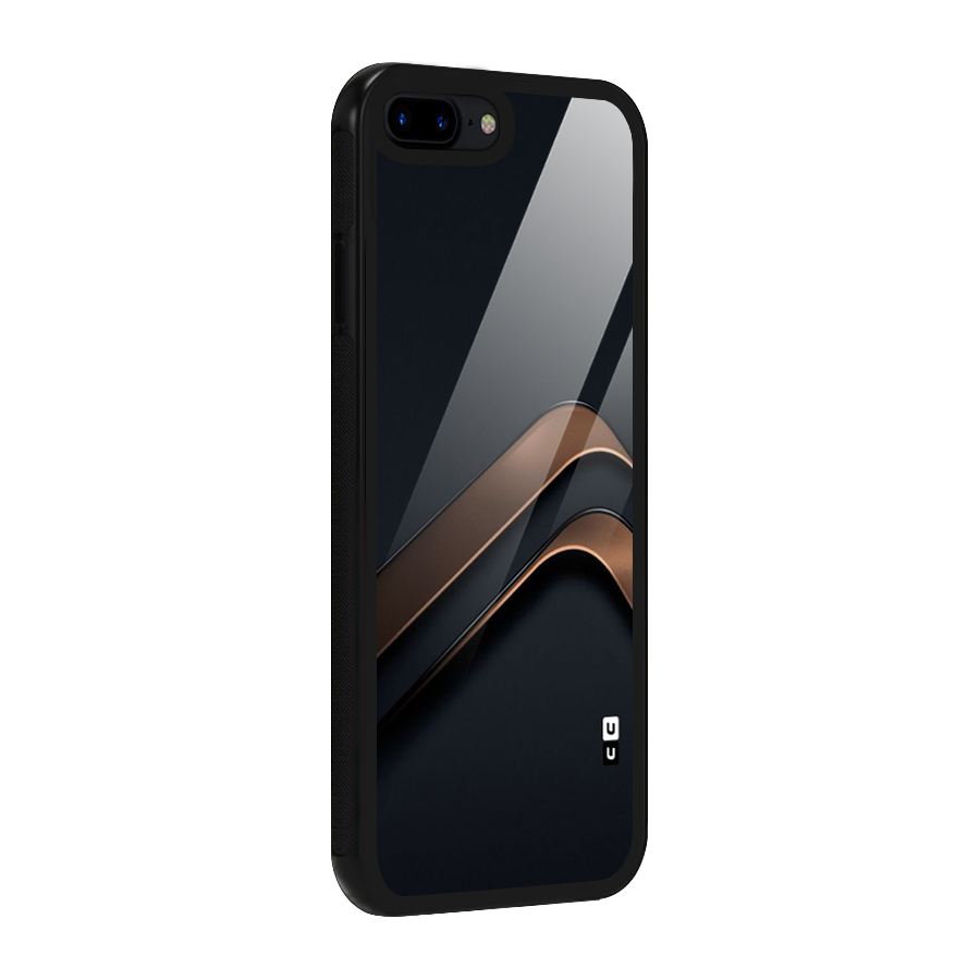 Dark Gold Stripes Glass Back Case for iPhone 7 Plus