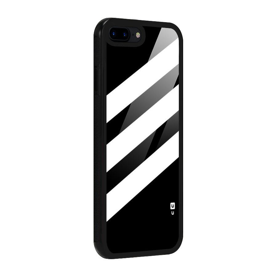 Diagonal Classic Stripes Glass Back Case for iPhone 7 Plus