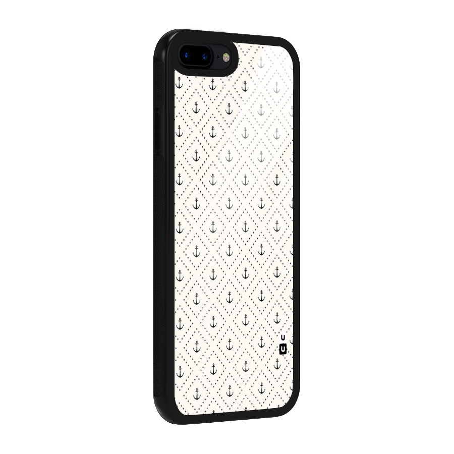 Diamond Anchor Design Glass Back Case for iPhone 7 Plus