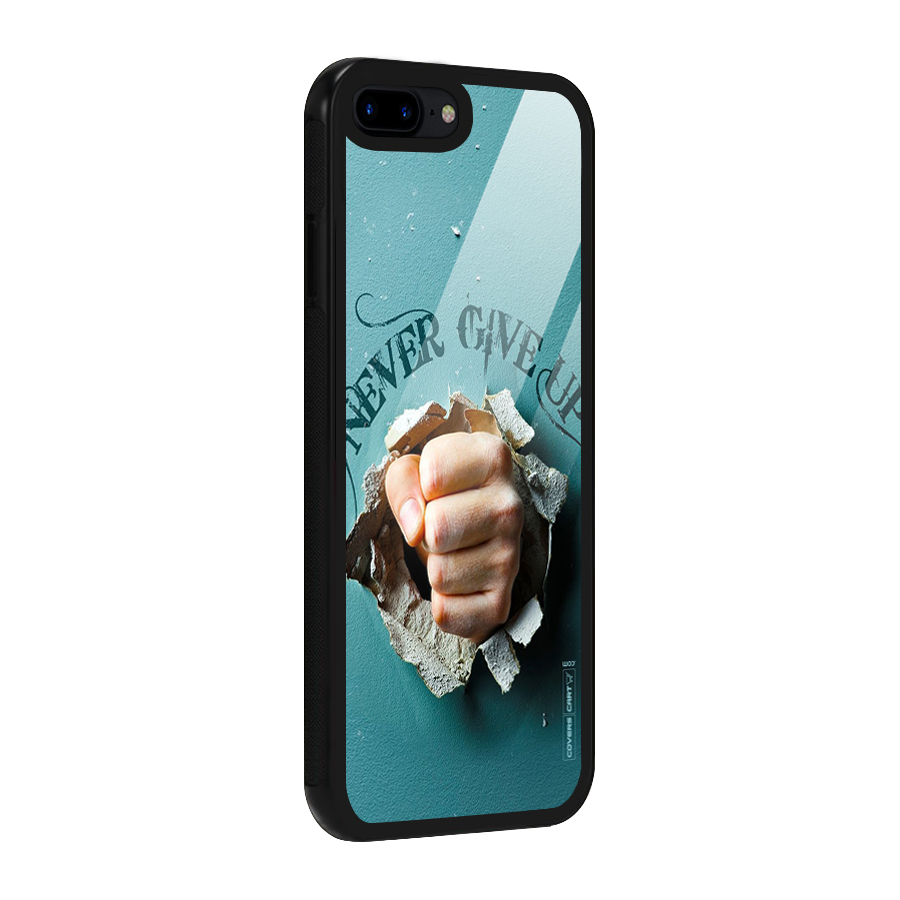 Do Not Give Up Glass Back Case for iPhone 7 Plus