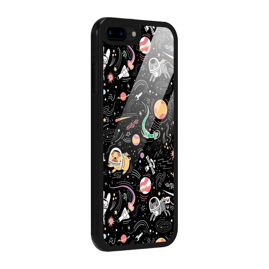 Dog Planetarium Glass Back Case for iPhone 7 Plus