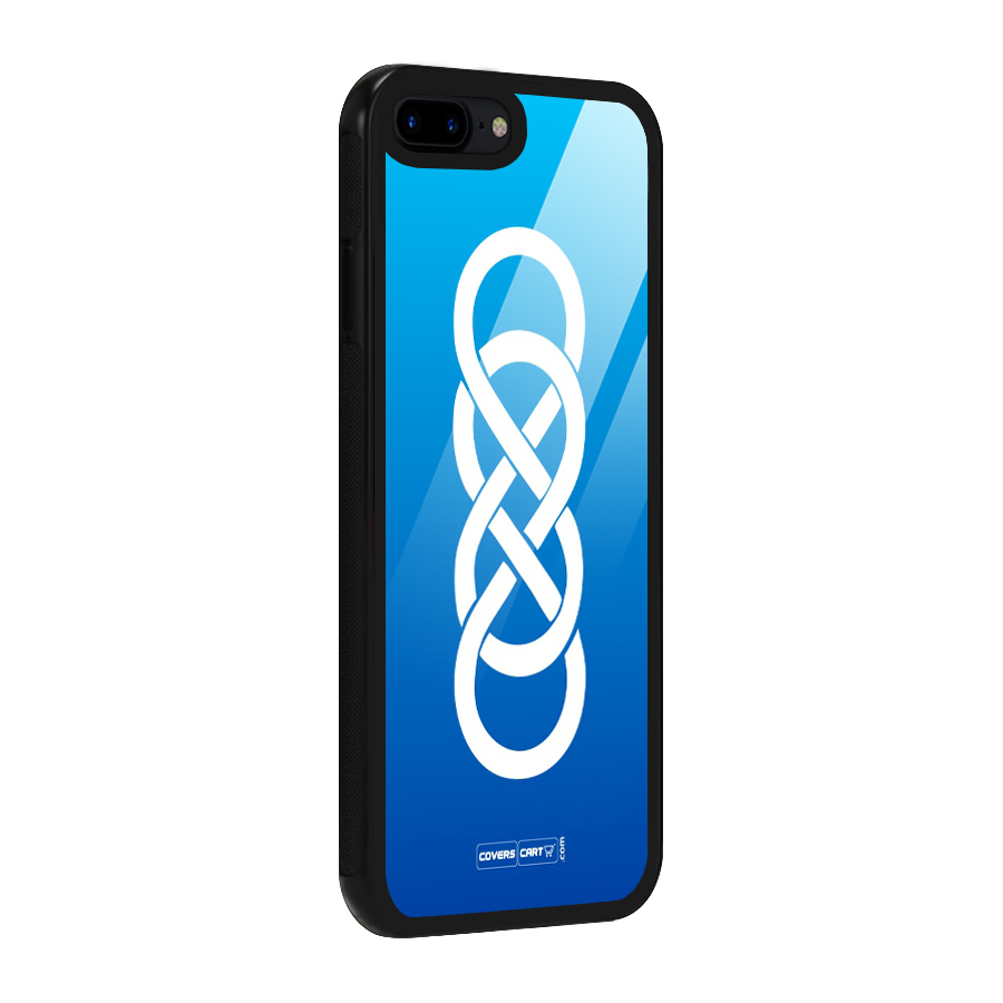 Double Infinity Blue Glass Back Case for iPhone 7 Plus