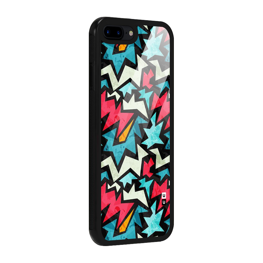 Electric Color Design Glass Back Case for iPhone 7 Plus