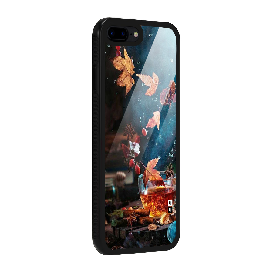Falling Leaves Tea Glass Back Case for iPhone 7 Plus