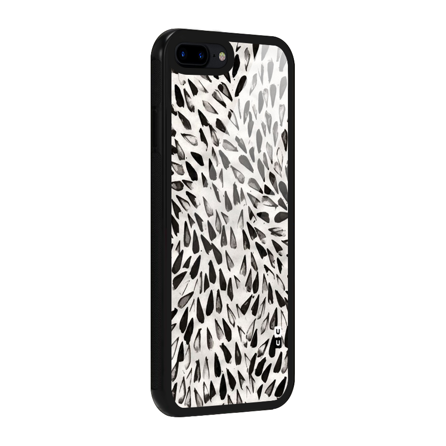 Feather Pattern Colorless Glass Back Case for iPhone 7 Plus