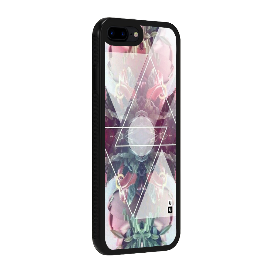 Floral Triangle Glass Back Case for iPhone 7 Plus