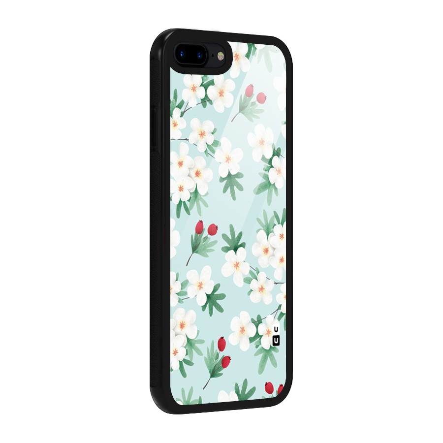 Flowers Pastel Glass Back Case for iPhone 7 Plus