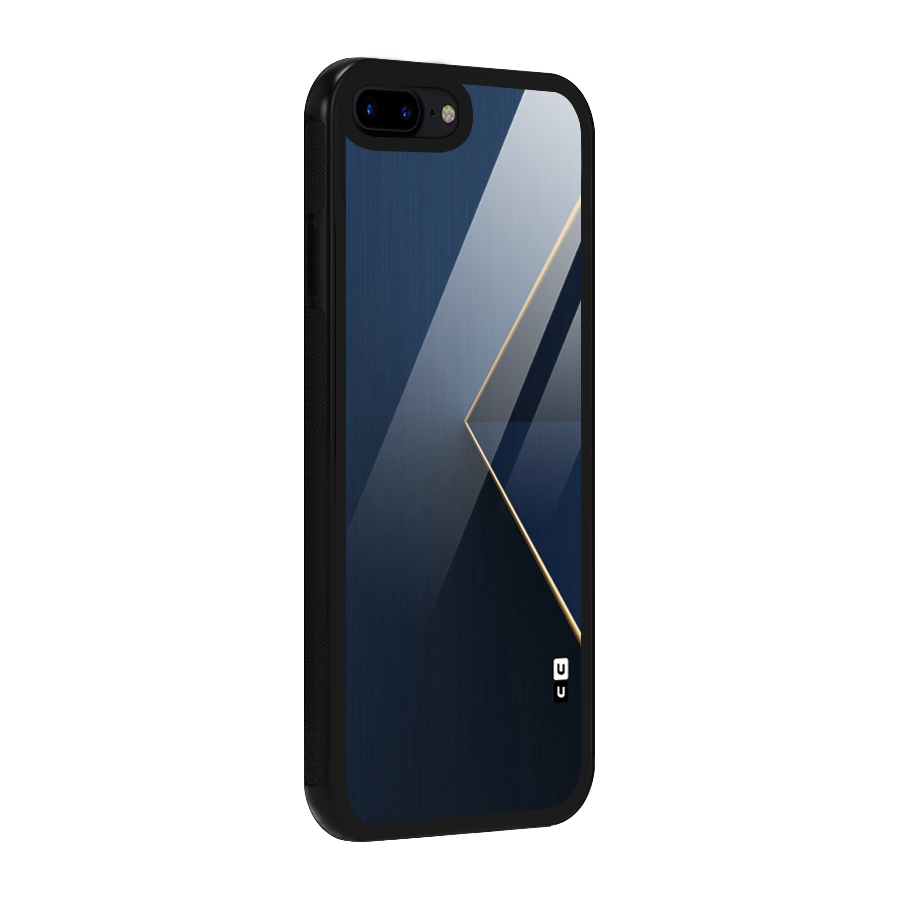Golden Blue Triangle Glass Back Case for iPhone 7 Plus