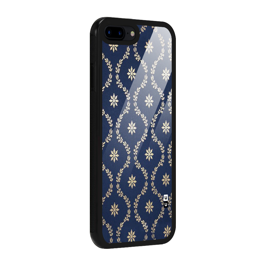 Gorgeous Gold Leaf Pattern Glass Back Case for iPhone 7 Plus