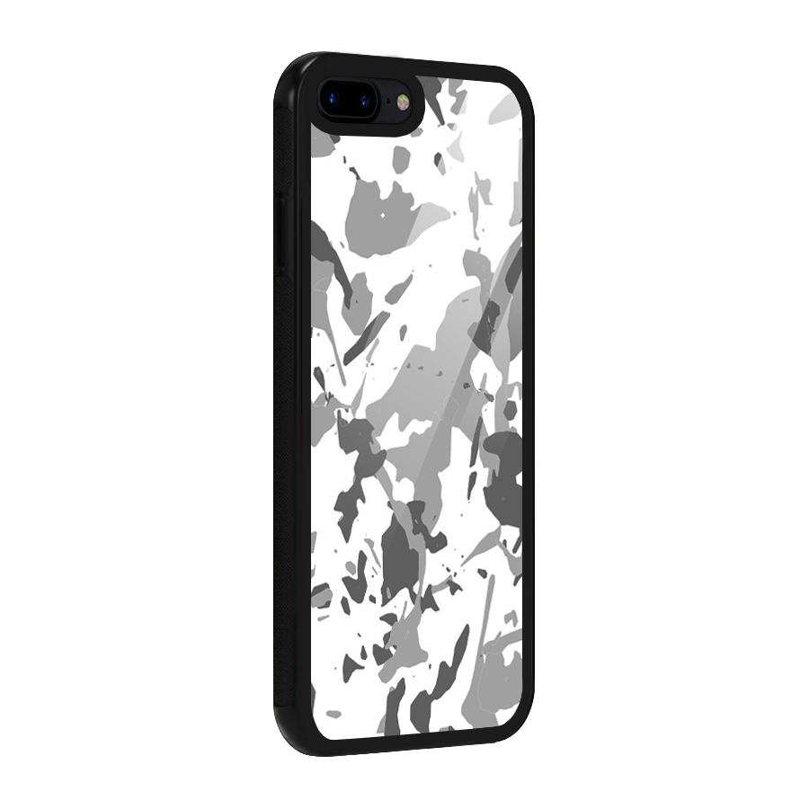 Grey Camouflage Army Glass Back Case for iPhone 7 Plus