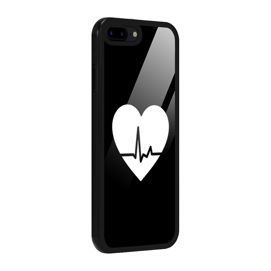 Heart Beat Glass Back Case for iPhone 7 Plus