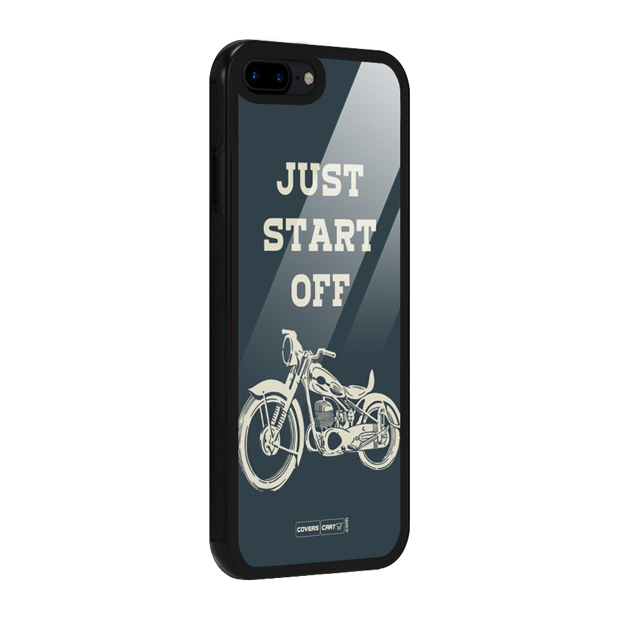 Just Start Off Glass Back Case for iPhone 7 Plus