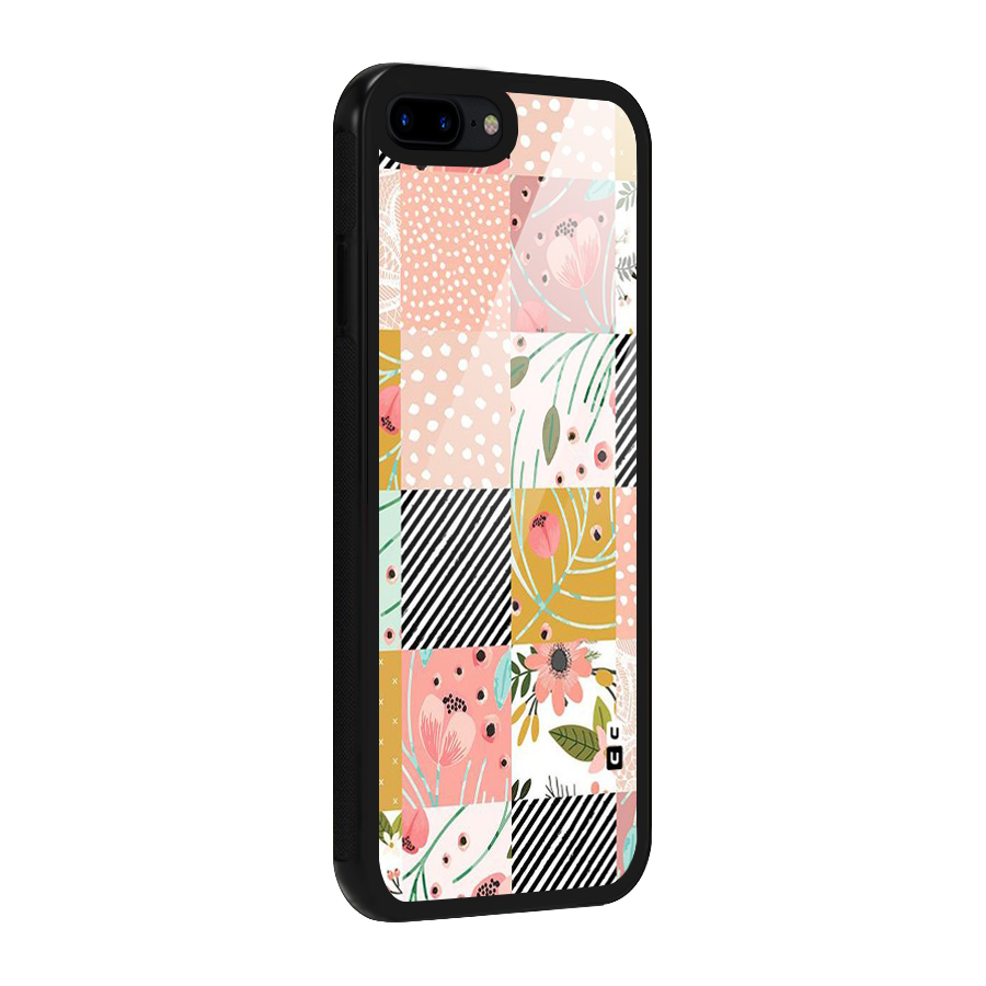 Leaf Stripe Polka Glass Back Case for iPhone 7 Plus