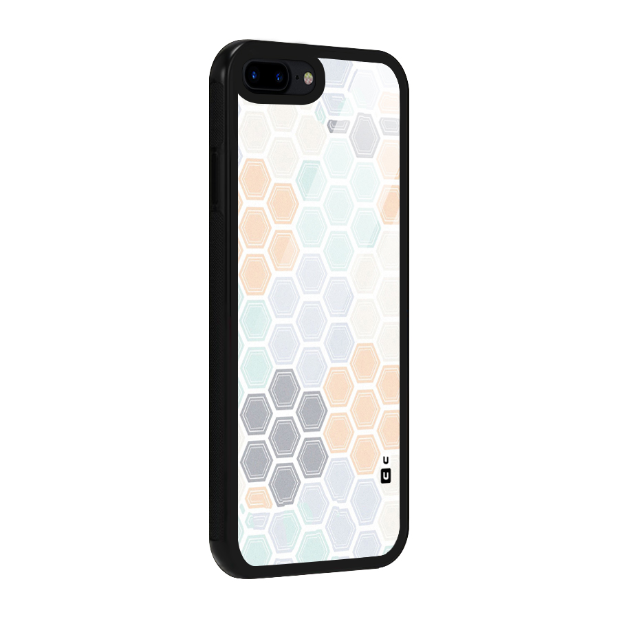 Light Hexagons Glass Back Case for iPhone 7 Plus